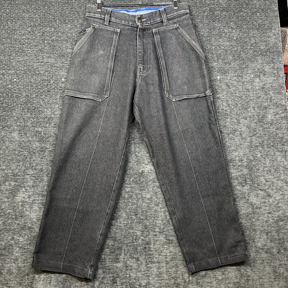 Vintage Platinum FUBU Fat Albert Jeans Men's Gray Denim Wide-Leg Streetwear - 34